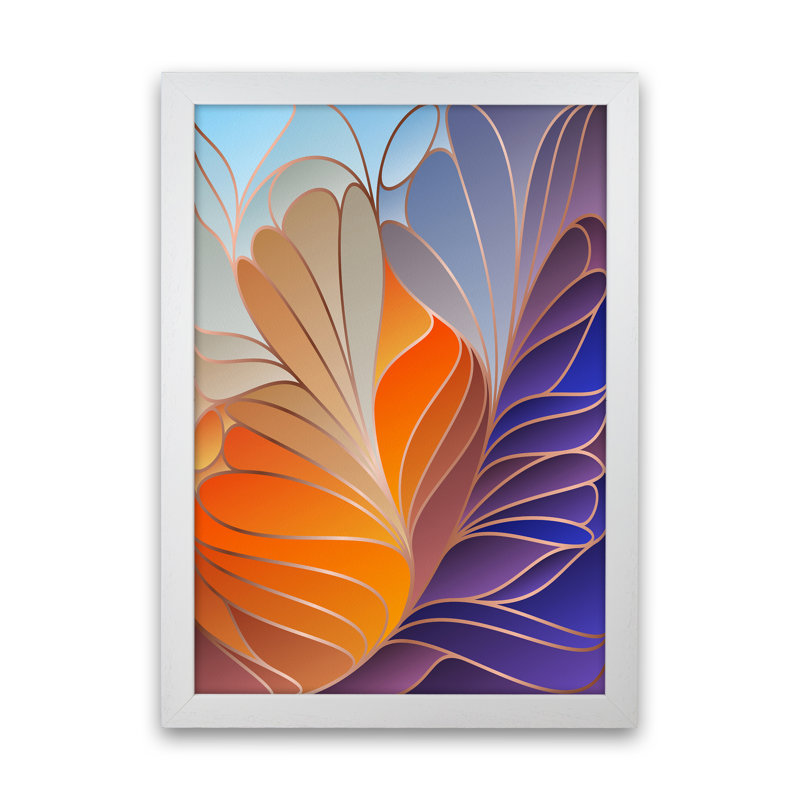 Colourful Art Deco III - Print, 46cm H x 34cm W x 3cm D, White Framed