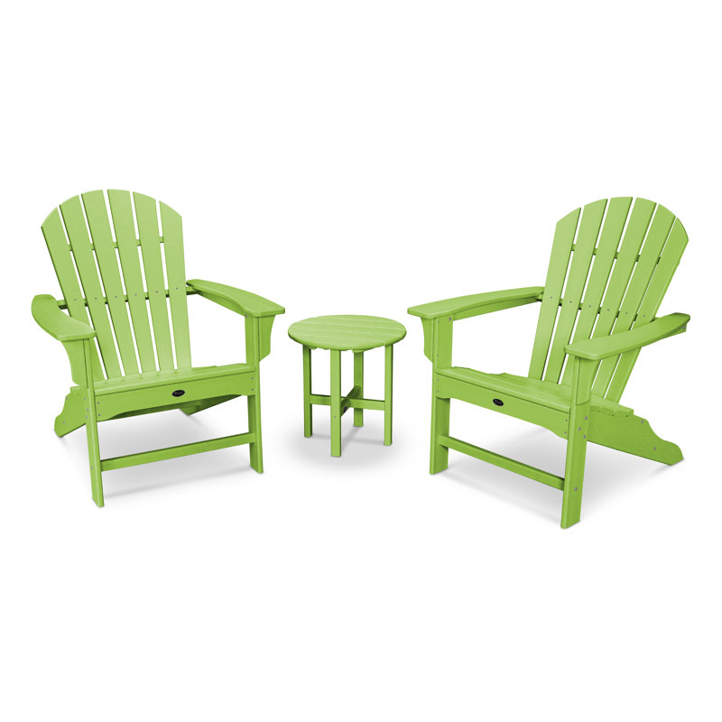 TREX Outdoors Yacht Club Shellback 3-Piece Adirondack Set, Lime