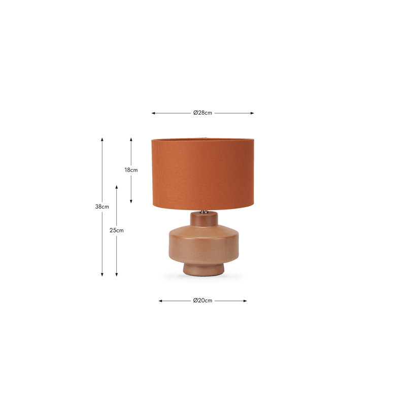 Ceramic Table Lamp, Red, Orange/Brown