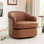 Faux Leather Swivel Barrel Chair-533347391