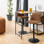 Benko Swivel Upholstered Adjustable Height Counter Stool with Metal Frame-2092503770