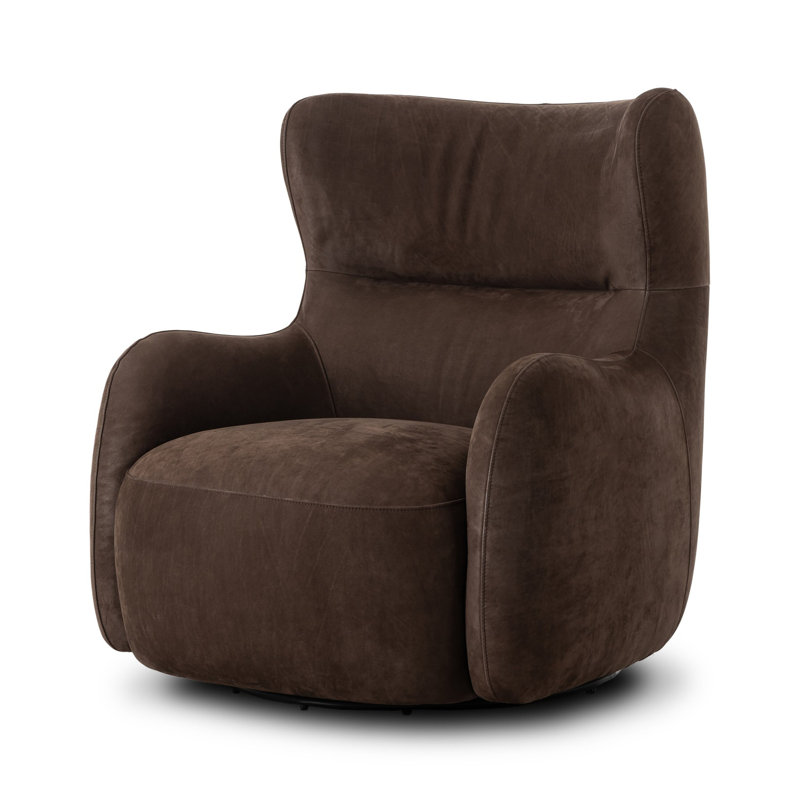 Mardell Swivel Chair-Nubuck Cigar