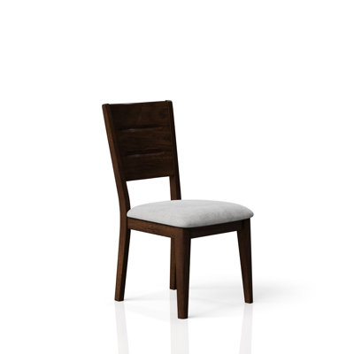 Construction Upholstered Dining Chairs In Elegant Cherry Finish With Seat And Solid