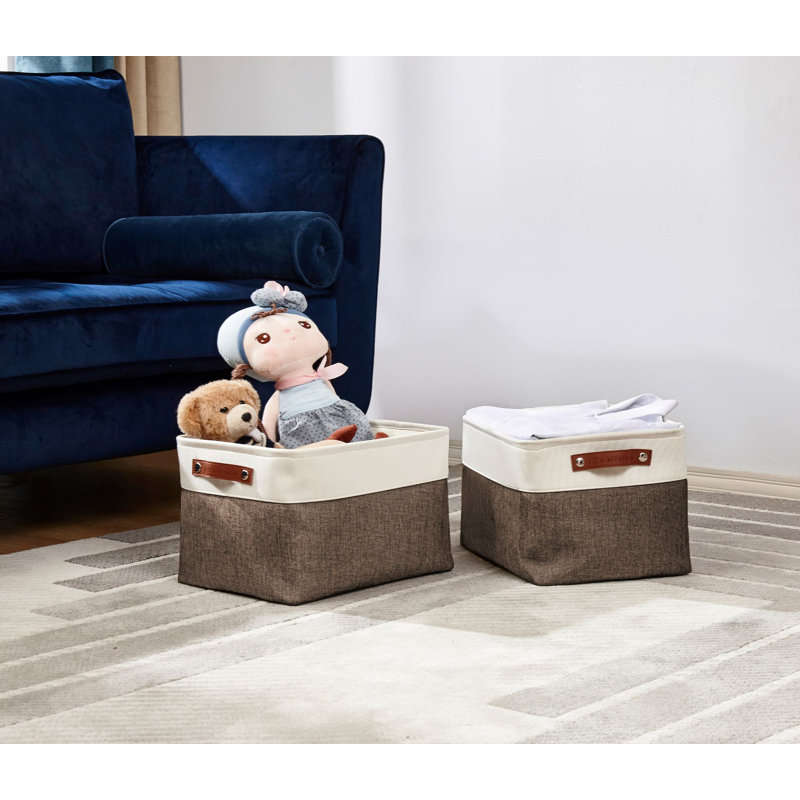 Bac en tissu, Blanc/gris, 4