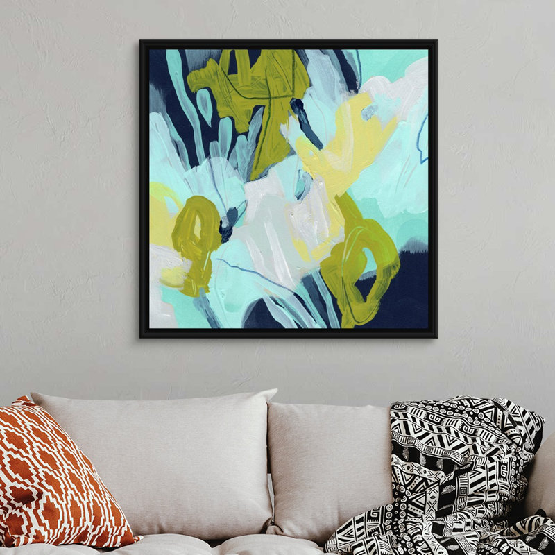«Pistil I» par June Erica Vess - reproduction d'art, 38" H x 38" W x 1.75" D, Toile avec cadre noir