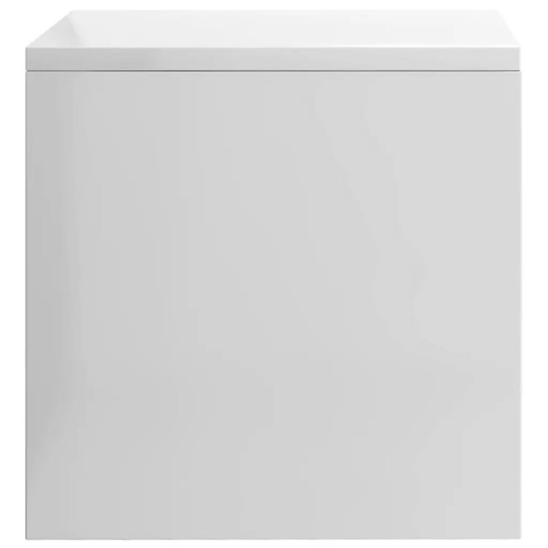 Flori 40cm W Solid + Manufactured Wood Bedside Table, High Gloss White
