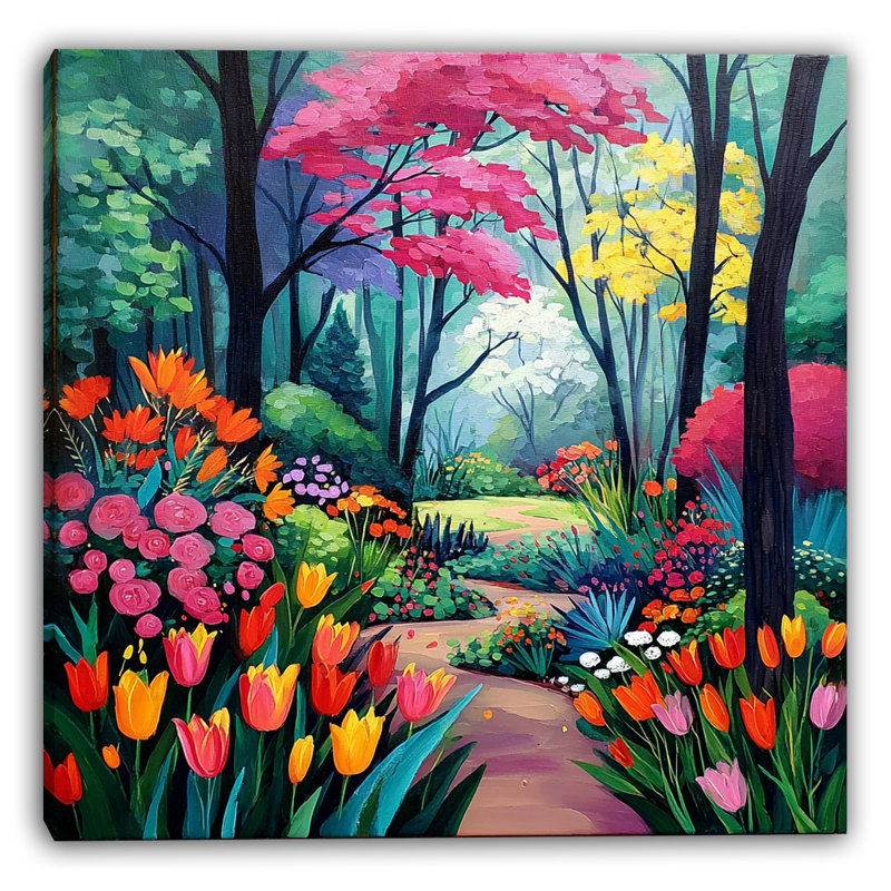 Art floral sur toile Floral Harmony Lane, H 40 po x l 40 po