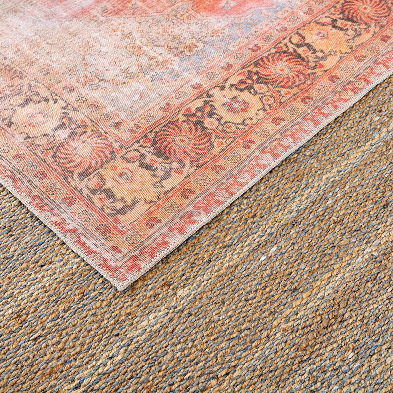 Tapis beige / argenté fait à la main Rosier, Rectangle 5 pi x 8 pi