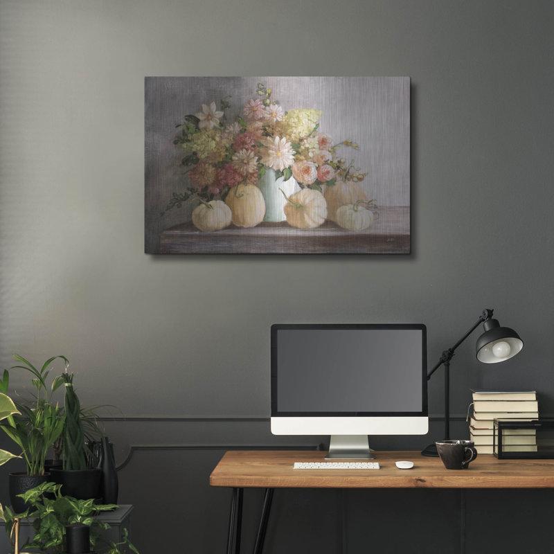 «Harvest Bouquet» par Julia Purinton, art mural en métal, H 24 po x l 36 po