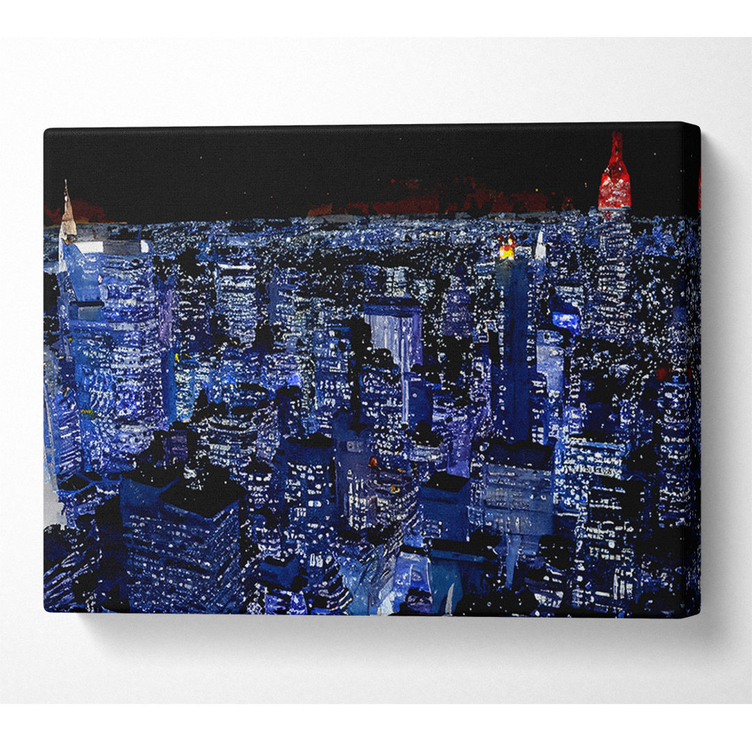 New York City Night Blues Red Top - Leinwanddrucke auf Leinwand