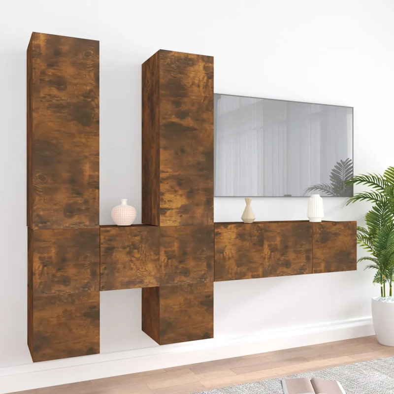 Levenson Unfinished Floating Entertainment Centre for TVs up to 24", Smoked Oak