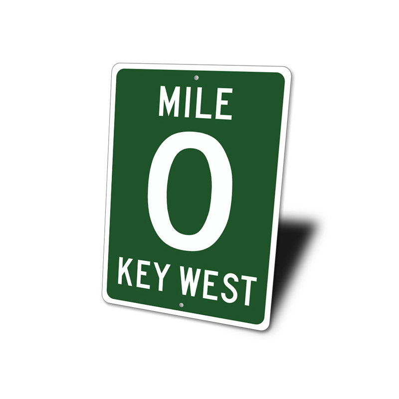 Plaque en aluminium «Mile 0», H 14 po x l 10 po x P 0,04 po