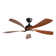 52 Inch Indoor Ceiling Fan With 3 Colour Dimmable 5 Abs Blades Remote Control Reversible Dc Motor Black With Led Light