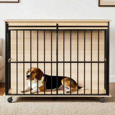 Mobilier pour grande cage avec plateau pour chiens de taille moyenne