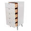 5 Drawer Narrow Chest, White Wax Finish