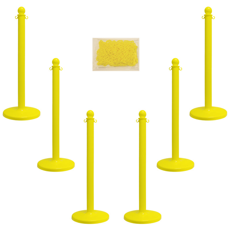 Ensemble de 6 poteaux de chandelier, Jaune