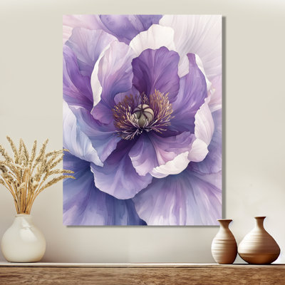 Doux lavande pivoine douce étreinte I - reproduction d'art traditionnelle en métal, pivoines en métal
