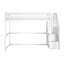 Lit mezzanine double classique + escalier, blanc-569056693