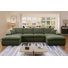Upholstered Chenille Modular U-sectional Sofa With Two Oversized Ottomans
