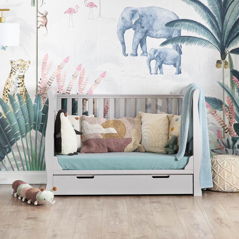 Stamford Mini Cot Bed 2-Piece Nursery Furniture Set, Warm Grey