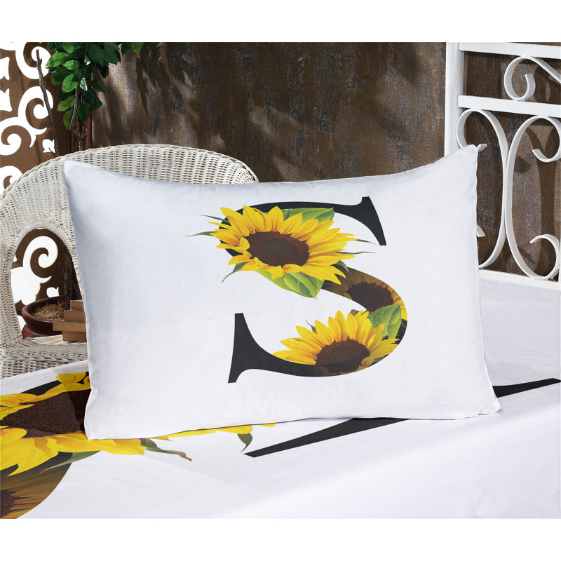 Drap-housse et coussin décoratif Ambesonne Lettre S jaune vert noir, Twin Extra Long Sheet Set + 3 Additional Pieces