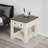 Tationna Dark Grey MDF Top and White Oak Drawer Living Room End Table