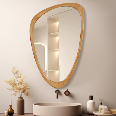 Cotesfield Solid Wood Asymmetrical Accent Mirror