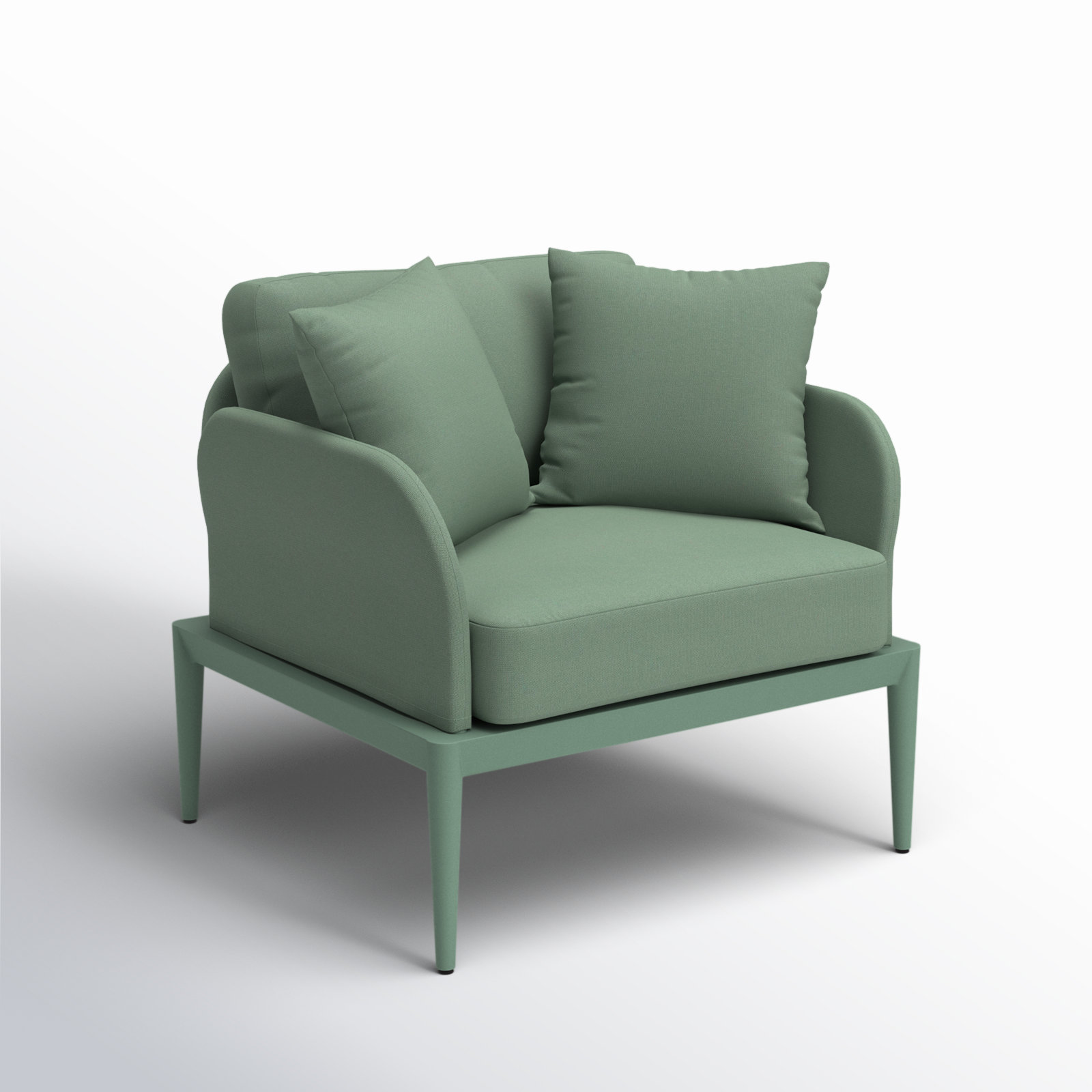 Idda Aluminum Outdoor Lounge Chair, Green