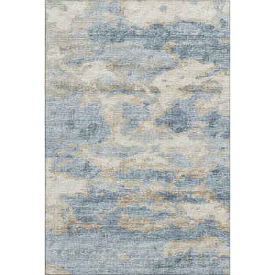 Premium Machine Washable Freixa AMF71 Blue Rug