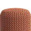 Pouf tricoté rond de 18 pouces de large en polyester PET orange