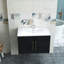 Ensemble de meuble-lavabo mural 30 po avec lavabo, portes doubles, crochets à fermeture en douceur, longue poignée en métal, installation facile, lavabo en céramique-126230253