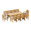 10 Seats 11 Pcs Grade-A Teak Wood Dining Set: 86" Canberra Rectangle Table And 10 Devon Arm Chairs #11DV1910-2010306805-2010306806