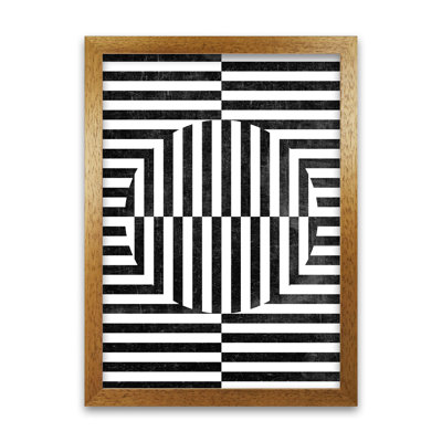 BW Geometric Abstract With Grunge - Print