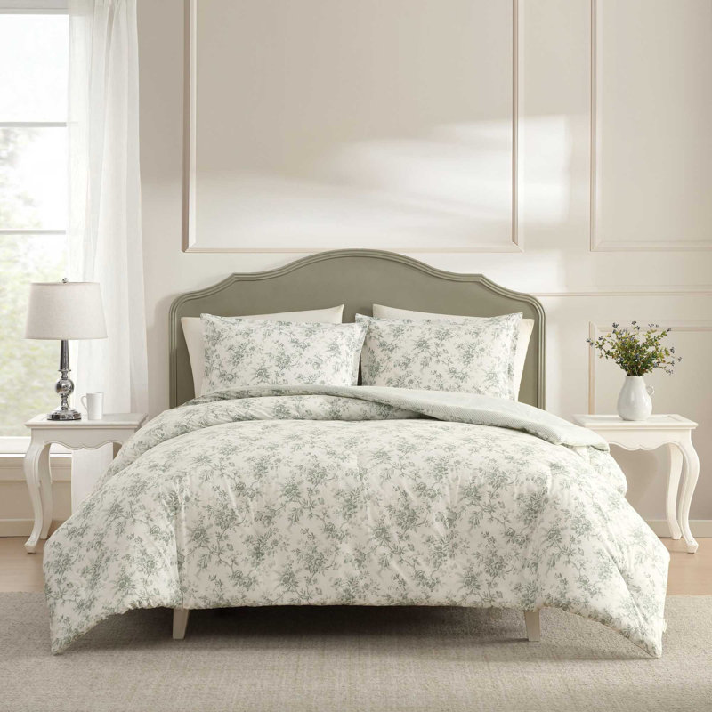 Ensemble d'édredon en coton Laura Ashley, Édredon pour grand lit + 2 taies décoratives