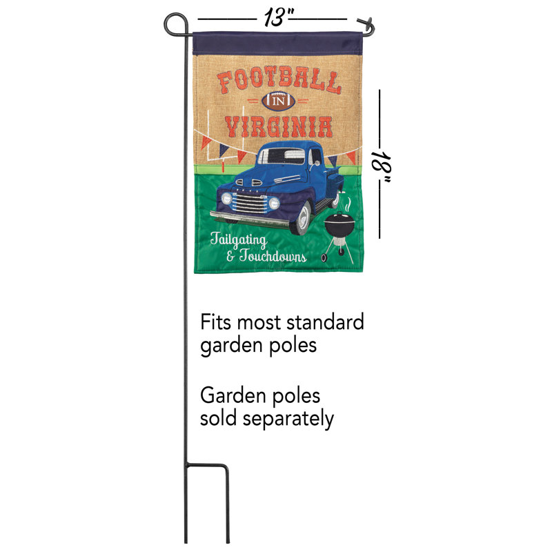 Drapeau de jardin en polyester 18 po x 13 po Alarico, Marron, Virginie
