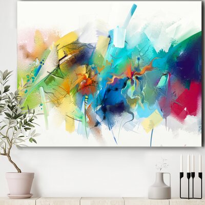 Turquoise Storey with Touches - Painting Print on Canvas