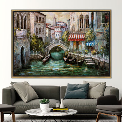 Grande toile d'art murale 3D représentant un paysage captivant de Venise en Italie pour la décoration intérieure