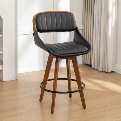 Faux Leather Swivel Counter Stools