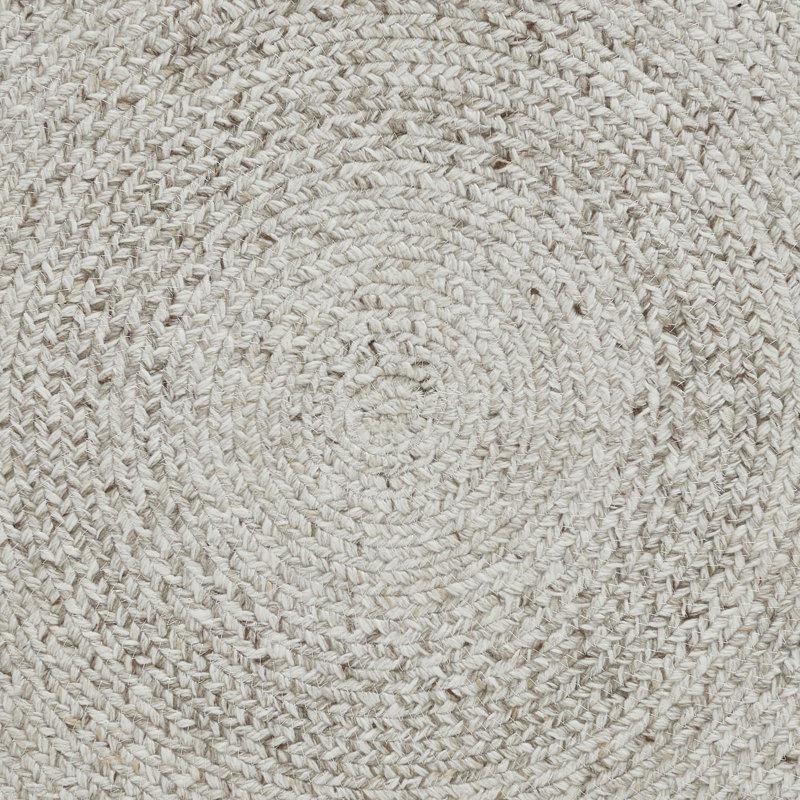 Tapis rond ivoire tissé à la main, Rond 7 pi