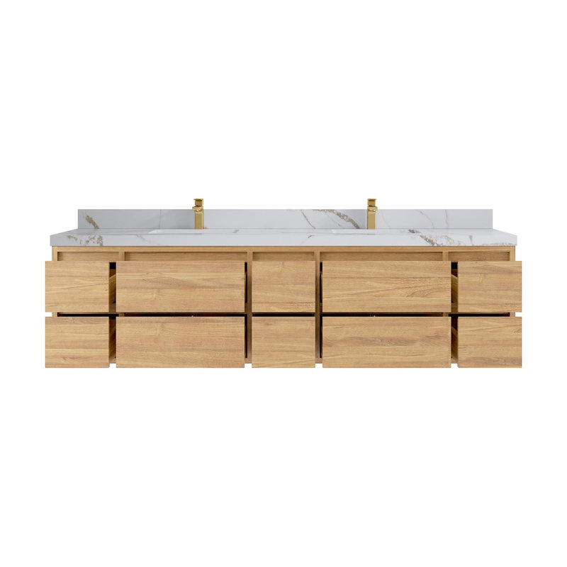Ensemble de meuble-lavabo double 84 po Cadge, Or Calacatta