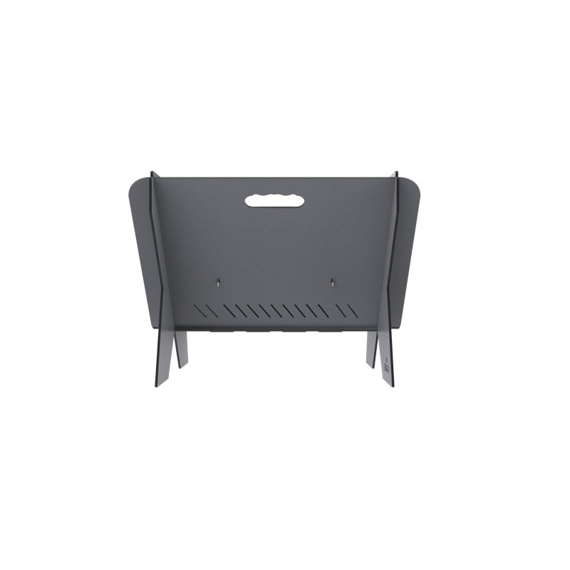 Square Steel Wood Burning Smokeless Fire Pit, Natural Steel