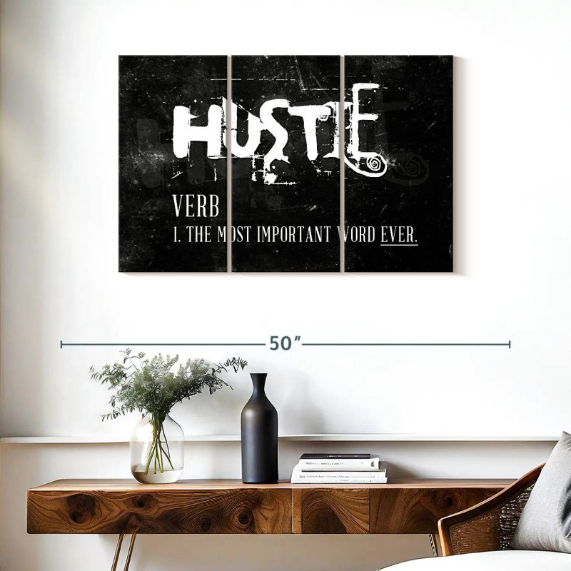 Hustle 3 pièces, H 24 po x l 38 po x P 1,25 po