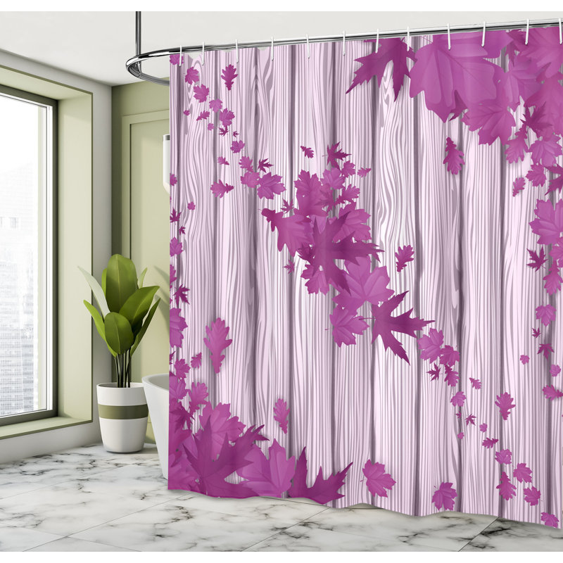 Ensemble de rideau de douche et crochets Autumn, H 69 po x l 70 po, Fuchsia