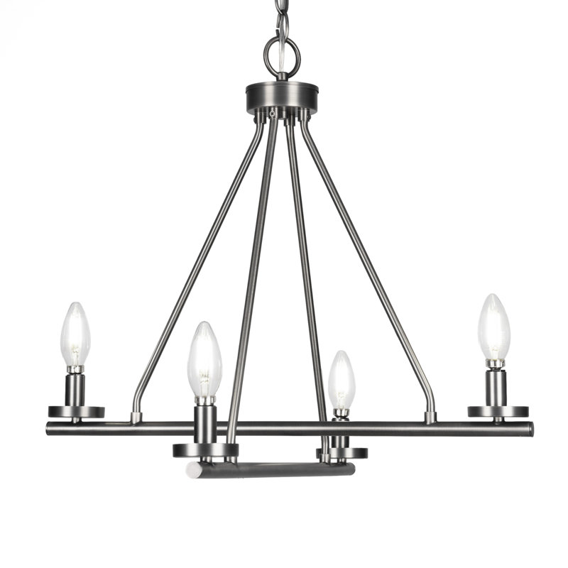 Trinity 4 Light Uplight Chandelier, Graphite