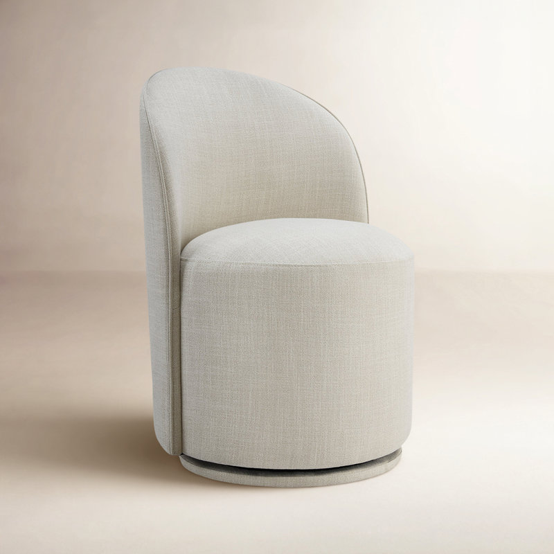 Sharlene Swivel Side Chair, Effie Linen Performance Linen