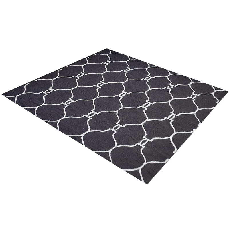 Selen Hand Tufted Wool Eco-Friendly Area Rugs - Square, Brown Beige Color, Geometric Modern Design, High Pile Thick Handmade Anti Skid Area Rugs for Living Room, Bed Room