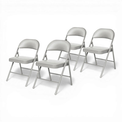Chaise pliante en vinyle Bernadine Basics, paquet de 4