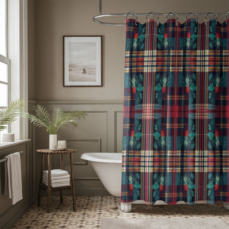 Rideau de douche standard 1 pièce Bold Tartan Stripes, H 74 po x l 71 po