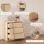 Table de chevet avec 3 tiroirs pour la chambre à coucher, table de chevet moderne avec poignée verticale, armoire de rangement en bois pour le salon-781792936