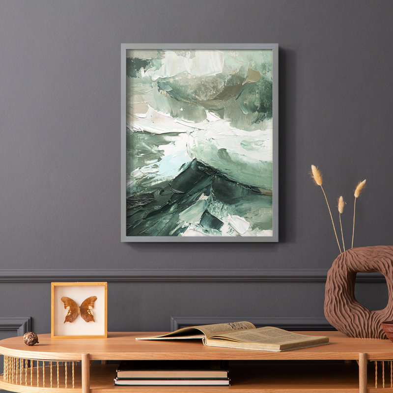 «Crashing II», reproduction encadrée - bois massif, Gris, H 10 po x l 8 po
